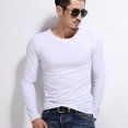thumbnail image 2 of Camiseta de Manga Larga para Hombre Camiseta Clásica de Cuello Redondo de Color Puro Cómoda y Transpirable Adecuada para el Día a Día el Hogar la Oficina el Trabajo y las ANGGREK Otros, 2 of 8