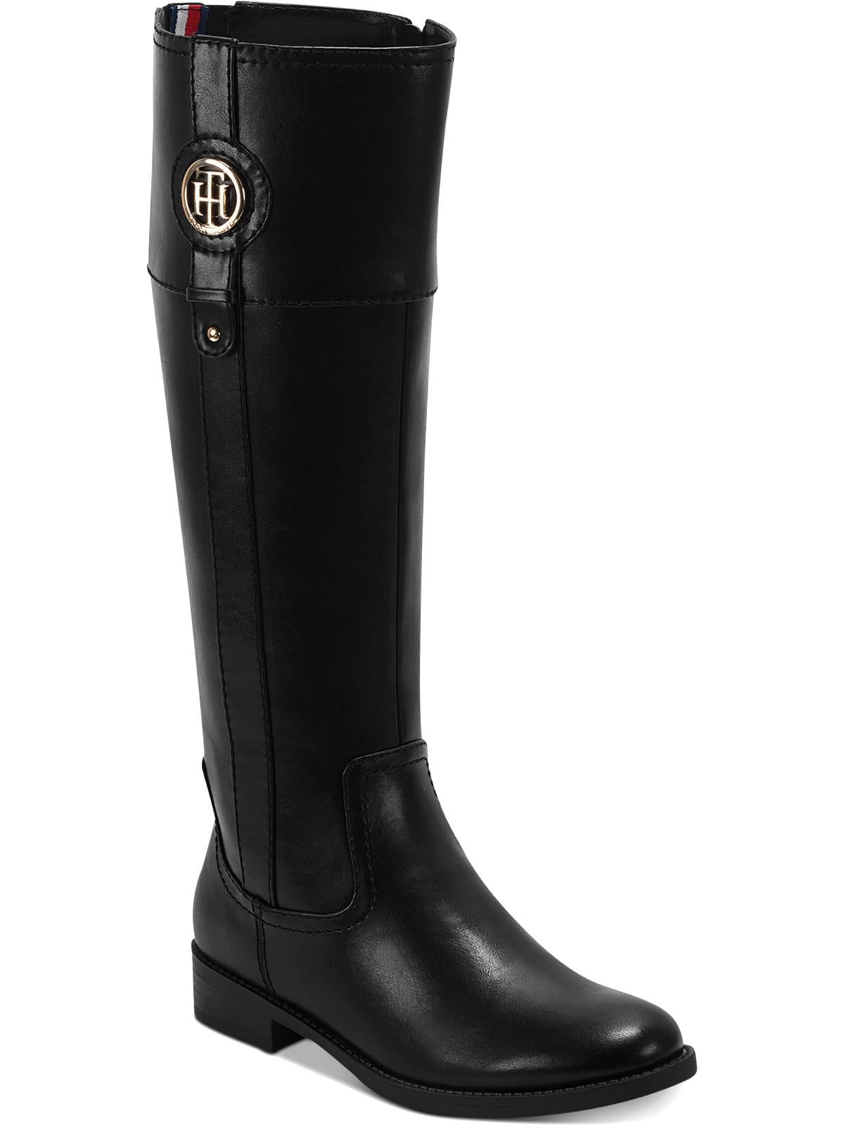 Tommy Hilfiger Womens Imina Leather Closed Toe Knee High, Black 4, Size ...