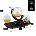 thumbnail image 3 of Elegant Whiskey Decanter Set - Etched Globe Design with 2 Glasses on USA Map Tray - Impressive Bar Set, 3 of 7