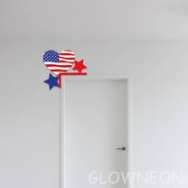 Glowneon Usa Flag Heart Stars Door Topper Decor For Independence Day