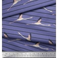 thumbnail image 3 of Soimoi Purple Velvet Fabric Flying Flamingo & Stripe Print Fabric by the Yard 58 Inch Wide, 3 of 3