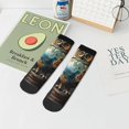 thumbnail image 7 of Fuzoiu Owl Globe Sculpture Print Adult Socks, Crew Moisture-wicking Socks, Unisex Cushion Crew Socks,Casual Sports Ankle Socks, 7 of 7