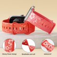 thumbnail image 3 of Correa Con Grabado Floral Compatible Con Apple Watch Band De 38 Mm, 40 Mm, 41 Mm, 42 Mm, 44 Mm, 45 Mm, 46 Mm, 49 Mm, Correa De Silicona Brillante Con Diseño De Flores Silvestres Para Iwatch Band Serie, 3 of 5