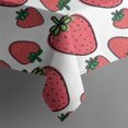 thumbnail image 4 of Red Strawberry Plants Fruit White Pattern Rectangle Tablecloth 60"x102",Waterproof Polyester Rectangle Table Cloth, Wipeable Spillproof Polyester Tablecloth for Dining, Camping, Indoor and Outdoor, 4 of 6