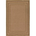 thumbnail image 3 of Unique Loom Outdoor Border Collection Area Rug - Multi Border (7' x 10' Rectangle Light Brown/Brown), 3 of 7