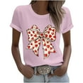 thumbnail image 6 of Timegard Womens Tops Valentines Day Print Short Sleeve Crewneck Tee Shirts Casual Loose Comfy Tops, 6 of 7