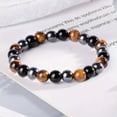 thumbnail image 5 of K-KED Bead Bracelet Women Natural Tiger Eye Hematite Obsidian Spiritual Healing 8mm, 5 of 5