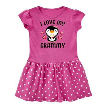 

Inktastic I Love My Grammy with Cute Penguin and Hearts Gift Baby Girl Dress