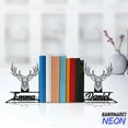thumbnail image 3 of Handmadetneonsign Deer Geometric Metal Bookends, Deer Head Name Bookend, Table Bookshelf Decor 042568, 3 of 4