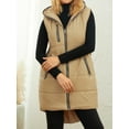 thumbnail image 4 of hirigin Women's Winter Sleeveless Jacket Vest Lightweight Padded Quilted Long Hooded Jacket Vest Outerwear (Black , M ), 4 of 9