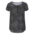 thumbnail image 4 of Pompotops T-shirt Décontracté pour Femmes Imprimé Manches Courtes Fermeture Éclair Pull Blouse Tops, 4 of 8