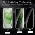thumbnail image 4 of 3 Pack for iPhone 15 Plus Privacy Screen Protector, 9H Anti Spy Dark Tempered Glass Screen Protector for iPhone 15 Plus, Easy Installation, Bubble Free, 4 of 7