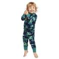 thumbnail image 3 of Christmas Matching Family Pajamas Sets Santa Dinosaur Print Green Tops and Pants Sleepwear 2Pcs Sets, 3 of 5