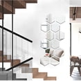 thumbnail image 3 of 12PCS Hexagon Acrylic Mirror Wall Sticker Tiles Sheet Decorative Geometric 3D Art DIY Removable Self Adhesive Mirror w/4 color, 3 of 8