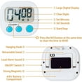 thumbnail image 5 of DISEN Digital Kitchen Timer - Big Digits, Loud Alarm, Magnetic Backing Stand, LCD Display Suitable for Kitchen, Study, Work, Exercise Training, Outdoor Activities (White), 5 of 7