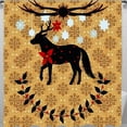 thumbnail image 1 of Rideau de Douche Renne Noir avec Pois Rouges & Poinsettia - Décoration de Noël Festive, 1 of 4