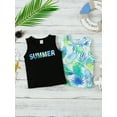thumbnail image 3 of Kucnuzki Newborn Baby Boys Tank Tops Lette Print Tops + Leaf Print Tops 2pcs Summer Black 6-9 Months, 3 of 10