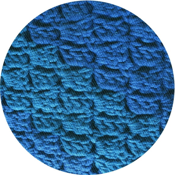 Ahgly Company Indoor Round Patterned Blueberry Blue Area Rugs, 7' Round