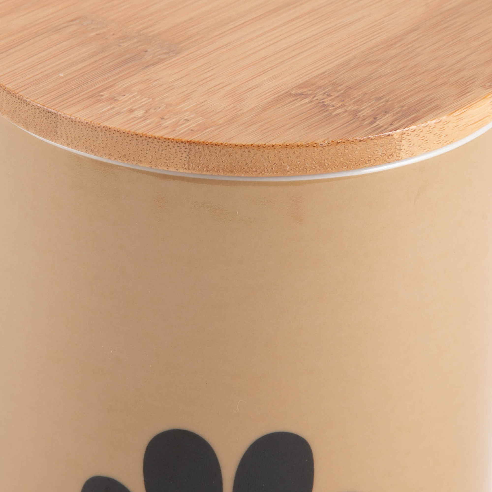 Contemporary Home Living 6.5" Vibrant Taupe with Black Paw Ceramic Treat Canister