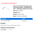 thumbnail image 2 of Pump To Gear Power Steering Pressure Line Hose Assembly - Compatible with 1996 - 1999 Buick LeSabre 3.8L V6 GAS 1997 1998, 2 of 2