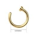 thumbnail image 2 of 2 pcs Unisex Surgical Titanium Steel Open Nose Ring Nose Piercing Stud 6mm (Golden), 2 of 4