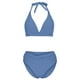 thumbnail image 5 of Traje de baño para mujer Trajes de baño de color sólido sin mangas de gran tamaño para mujer Traje de baño dividido Traje de baño sin mangas Trajes de baño para mujer, 5 of 7
