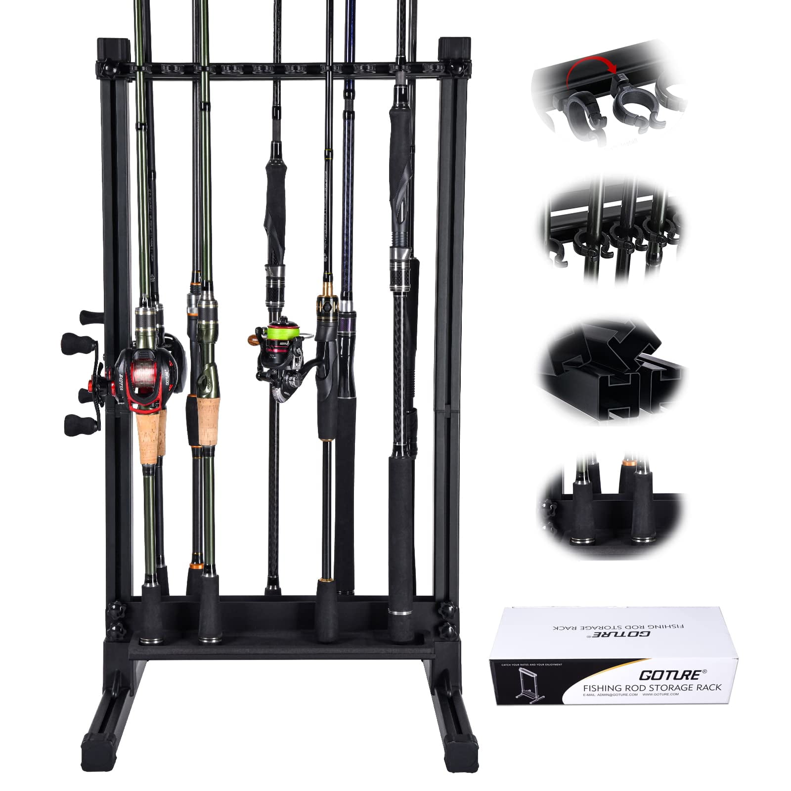 Buy Goture Portable Fishing Rod Rack Metal Aluminum Alloy and Ultralight Fishing  Rod Holder for All Type Fishing Pole, Hold Up to 24 Rods Online at  desertcartCayman Islands