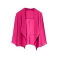 thumbnail image 4 of Duoif Cardigans for Women Trendy Women's Ruched Sleeve Lightweight Thin Chiffon Womens Cardigan Hot Pink XXXXXL, 4 of 8