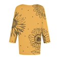 thumbnail image 4 of Women's Floral Print Casual Blouse Lightweight Summer Tops with 3/4 Sleeves and Round Neckline Vibrant Colors, 4 of 5