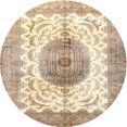 thumbnail image 1 of Ahgly Company Machine Washable Indoor Round Traditional Khaki Gold Area Rugs, 4' Round, 1 of 7