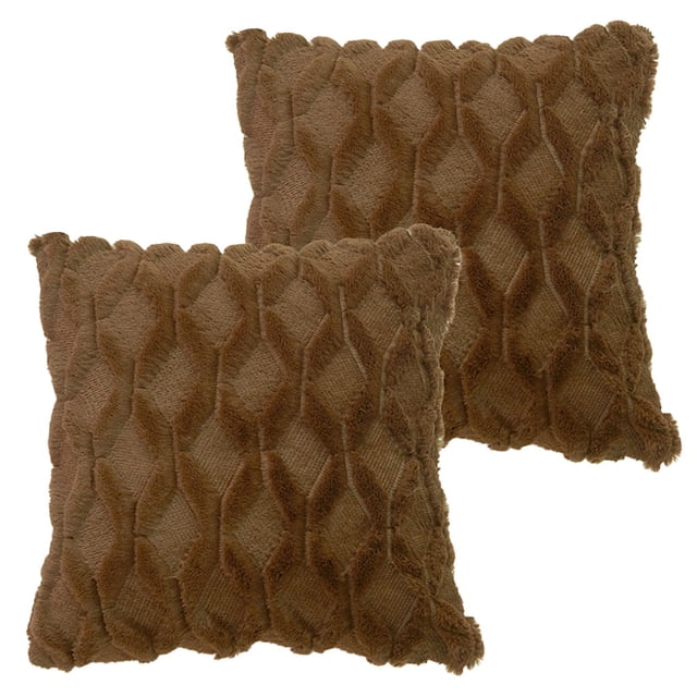 Funda de almohada bordada con forma de diamante, cojín de cintura de felpa, funda de almohada para sofá, 2 uds.