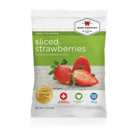(2 Pack) Wise Company Freeze-Dried Sliced Strawberries, 0.7