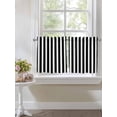 thumbnail image 3 of Half Window Curtain 36 Inches Long, Black Striped Window Treatment Curtain Drapes, Modern Farmhouse Black and White Stripes Small Tier Curtains for Bathroom Over Sink, 27.5"x36", 2 Panels, 3 of 7