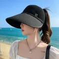 thumbnail image 3 of Gorra de béisbol tejida con protección solar de verano para exteriores, sombrero de ala grande enrollable, sombrero de copa vacío portátil, gorra repelente de insectos, 3 of 5