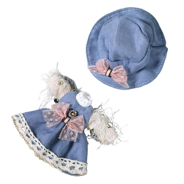 Ropa para muñecas bebé hecha a mano, vestidos para muñecas recién nacidas, conjuntos de ropa Azul