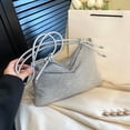 thumbnail image 4 of Bolso de hombro con diamantes para mujer elegante bolso de mano con cremallera bolso de noche, 4 of 9