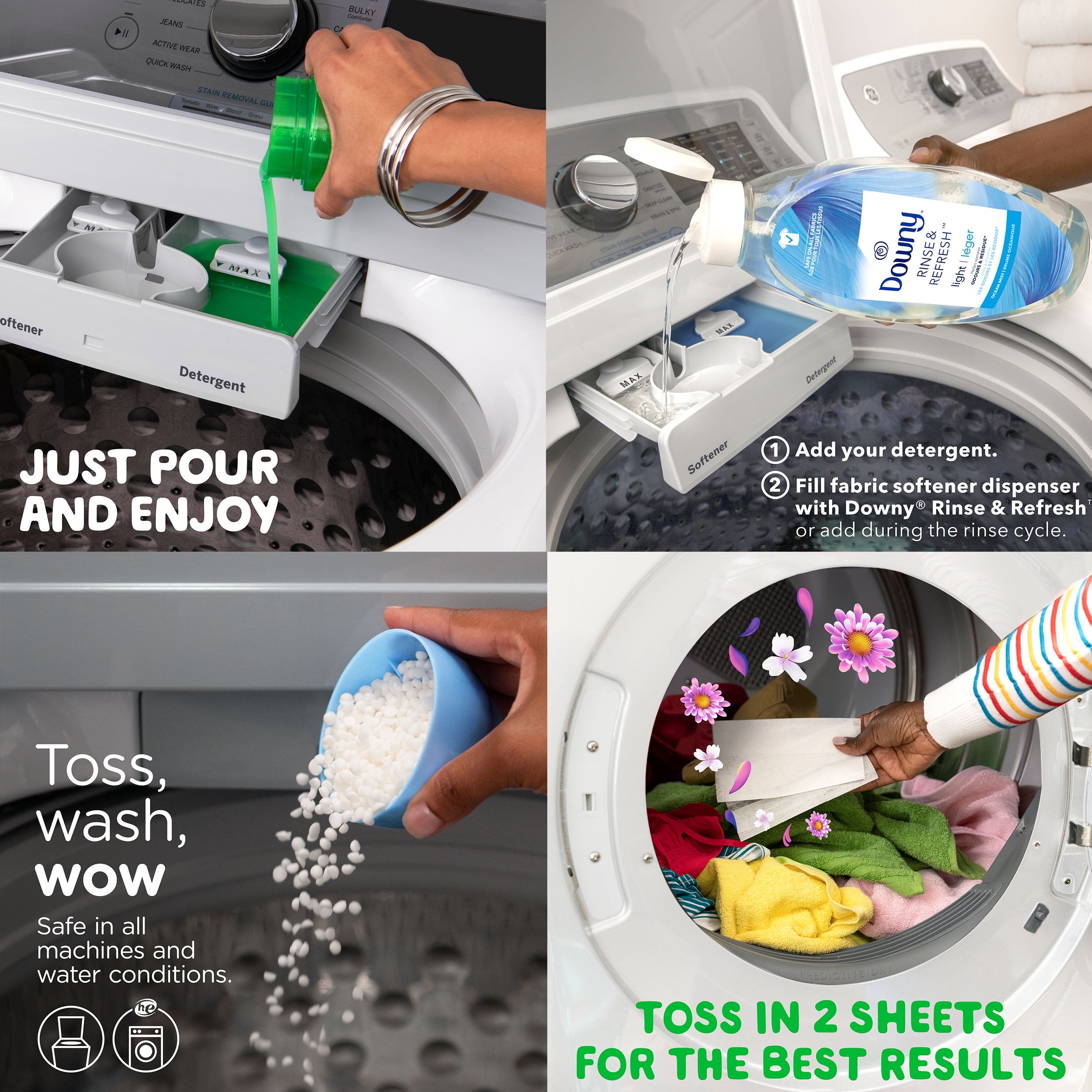 Gain & Downy Ultimate Laundry Bundle with Gain Liquid Laundry Detergent, Downy Laundry Scent Beads, Downy Rinse & Refresh, and Gain Dryer Sheets