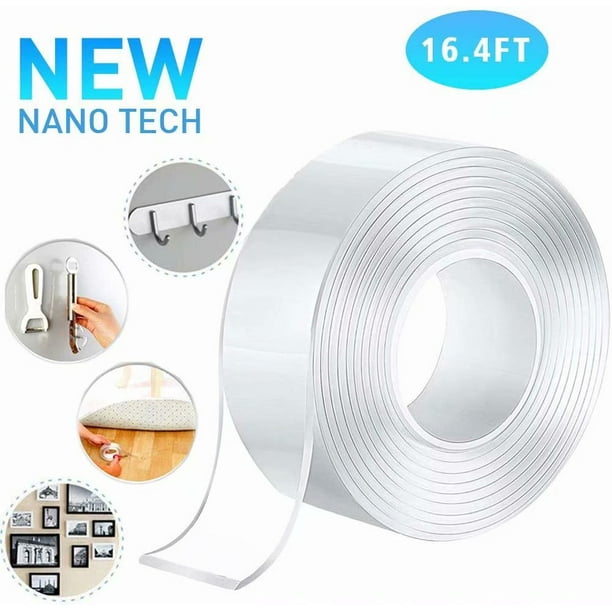 Nano Tape Double Sided Adhesive - Wall Tape Gel Sticky Tack Clear Traceless  Washable Reusable Picture Hanging Strips for Paste Photos Poster