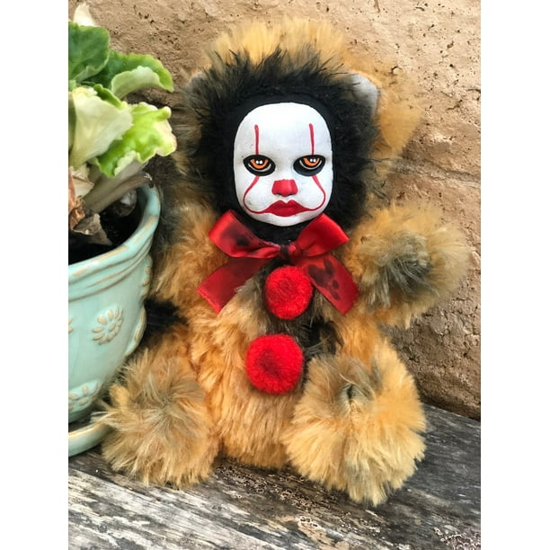 OOAK Pennywise IT Clown Teddy Bear #5 Creepy Horror Doll Art Christie Creepydolls - Walmart.com