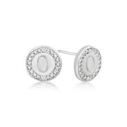 SuperJeweler "O" Initial Diamond Stud Earrings in Sterling Silver for Women, Teens and Girls!