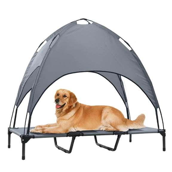 Cama elevada para perros Eofritt impermeable con toldo para perros grandes
