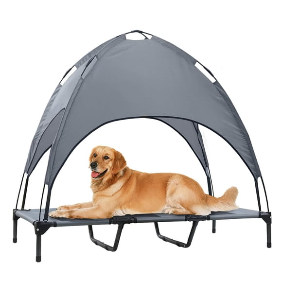 Cama elevada para perros Eofritt impermeable con toldo para perros grandes