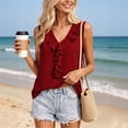 thumbnail image 6 of cocolona Womens Summer Trendy Tank Tops V Neck Ruffle Sleeveless Solid Color Shirts Casual Vacation Outfits Blouses, 6 of 6