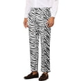 thumbnail image 4 of Pantalones impresos INSPIRE CHIC para hombre, pantalones rectos con estampado de leopardo, 34, negro y blanco, 4 of 5