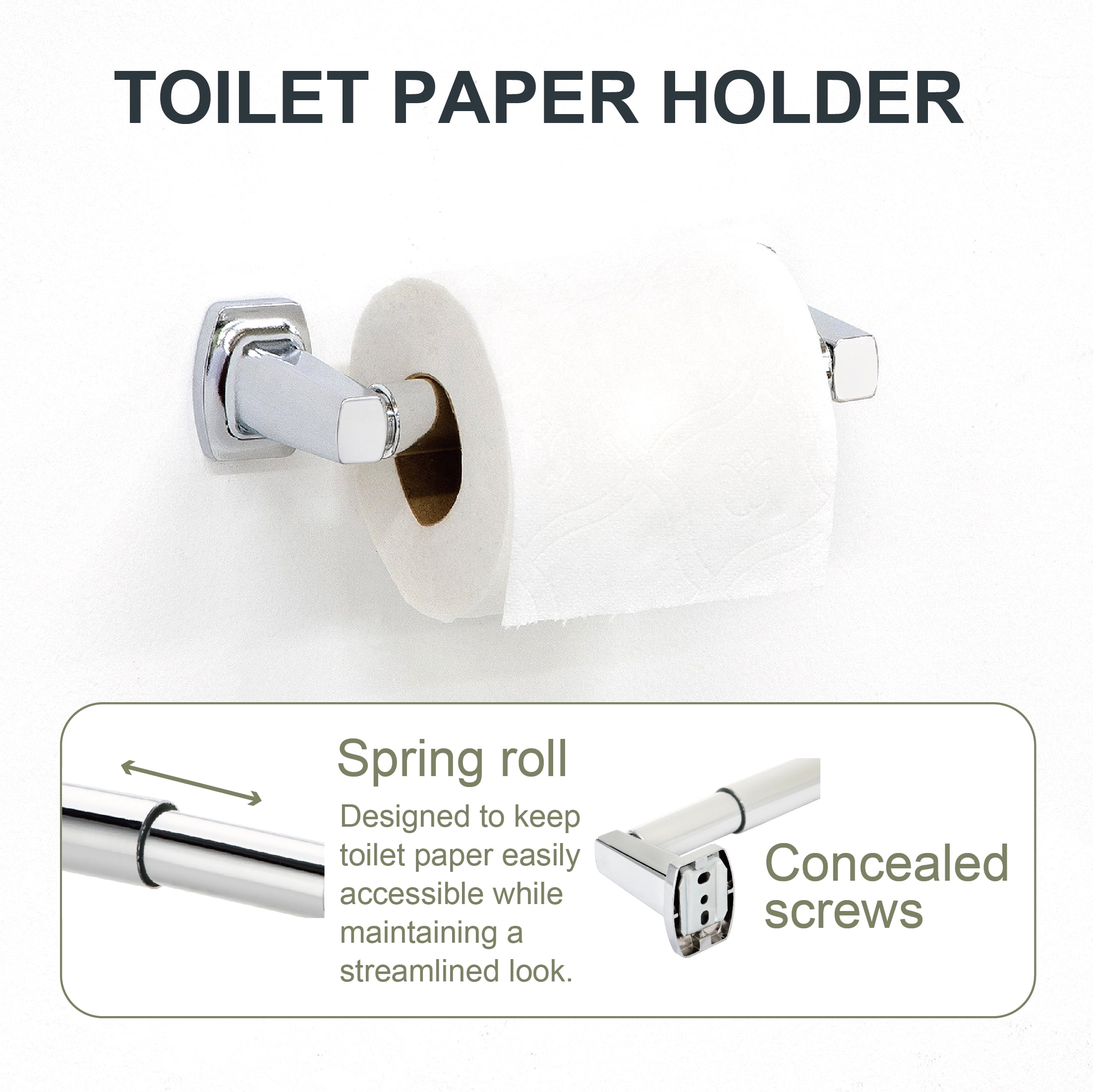 Mainstays Chrome Wall-Mounted Toilet Paper Holder with Hardware