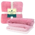 thumbnail image 6 of PAVILIA Fluffy Sherpa Throw Blanket Ombre | Gradient Plush, Soft, Fuzzy, Decorative Accent Throw Blanket for Couch Sofa Bed | Cozy Warm Decorative Furry Faux Fur Blanket, 50x60 Inches Pink, 6 of 7