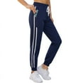 thumbnail image 4 of SPECIAL MAGIC Running Sweatpants for Women Drawstring High Waist Side Stripes Workout Cotton Athletic Lounge with Pockets, 4 of 7
