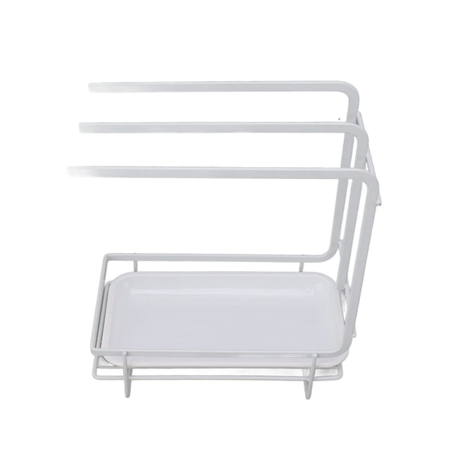 Dishcloth Rack, Hollow Bottom Quick Drying Dishcloth Drying Rack Prevent Deformation Iron Material Multipurpose For Bathroom Sink Black,White