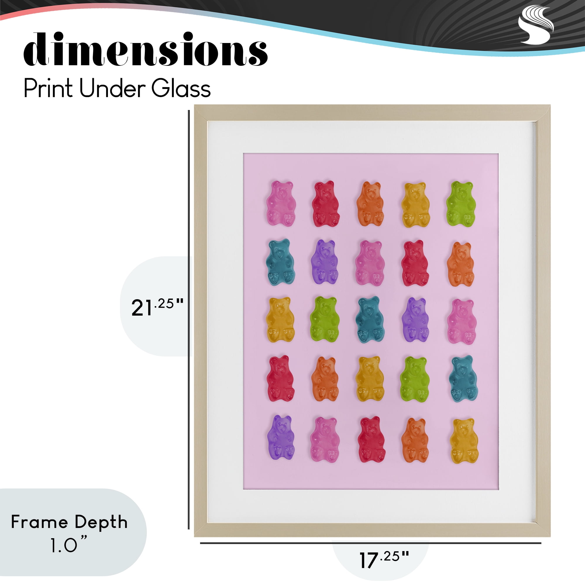 Stupell Industries Pastel Gummies on Pink Birch Framed Print Under Glass, design by LISH Creative