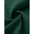 thumbnail image 5 of Women Casual Crop Short Sleeve Button Down Blouses Shirt Collar Loose Fit Shirt Dark Green M, 5 of 6